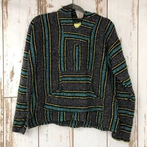 Mexican Woven Hoodie, Size Large. In good used condition!